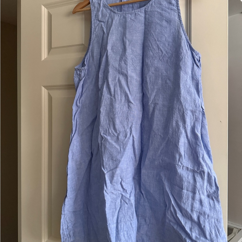 J. Crew blue linen swing dress - worn once